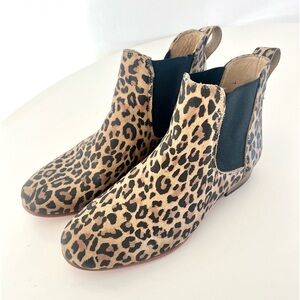 Dieppa Restrepo Troy Leopard Animal Print Leather Ankle Boot Size 7